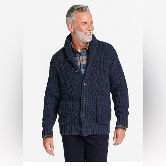 LLBean Men's Signature Cotton Fisherman Sweater, Shawl-Collar